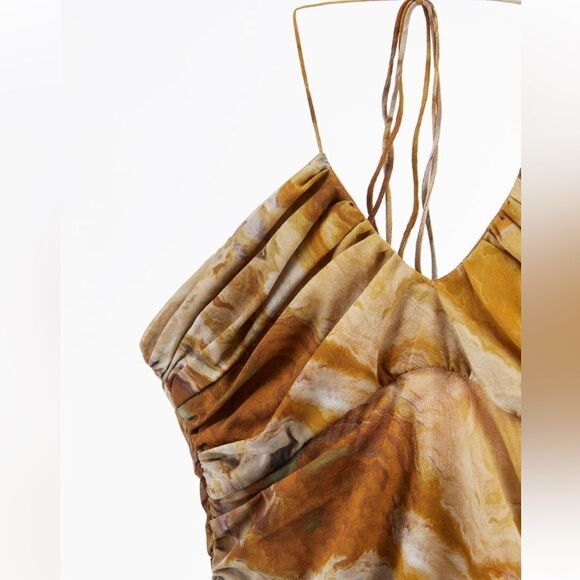 Zara tie back printed pure silk dress (Rare Find) - Picture 10 of 10